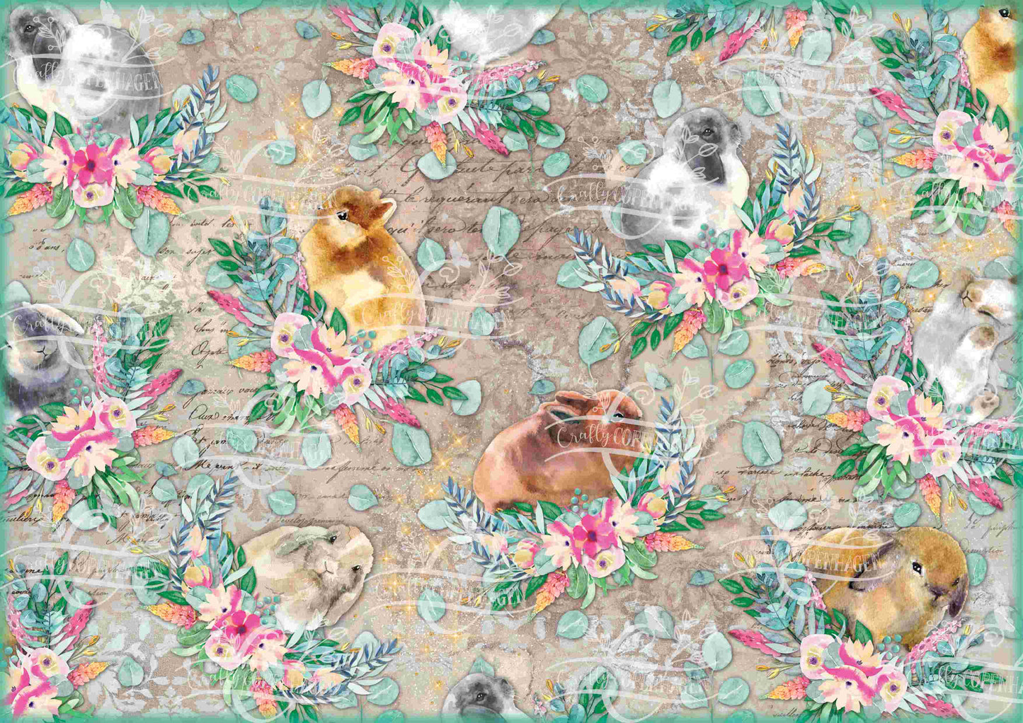 Some Bunny Loves YOU Junk Journal Kit - 11 Pages Instant Download & Print Digital Scrapbook Paper, Cardmaking, Collage Paper, Spring, Easter