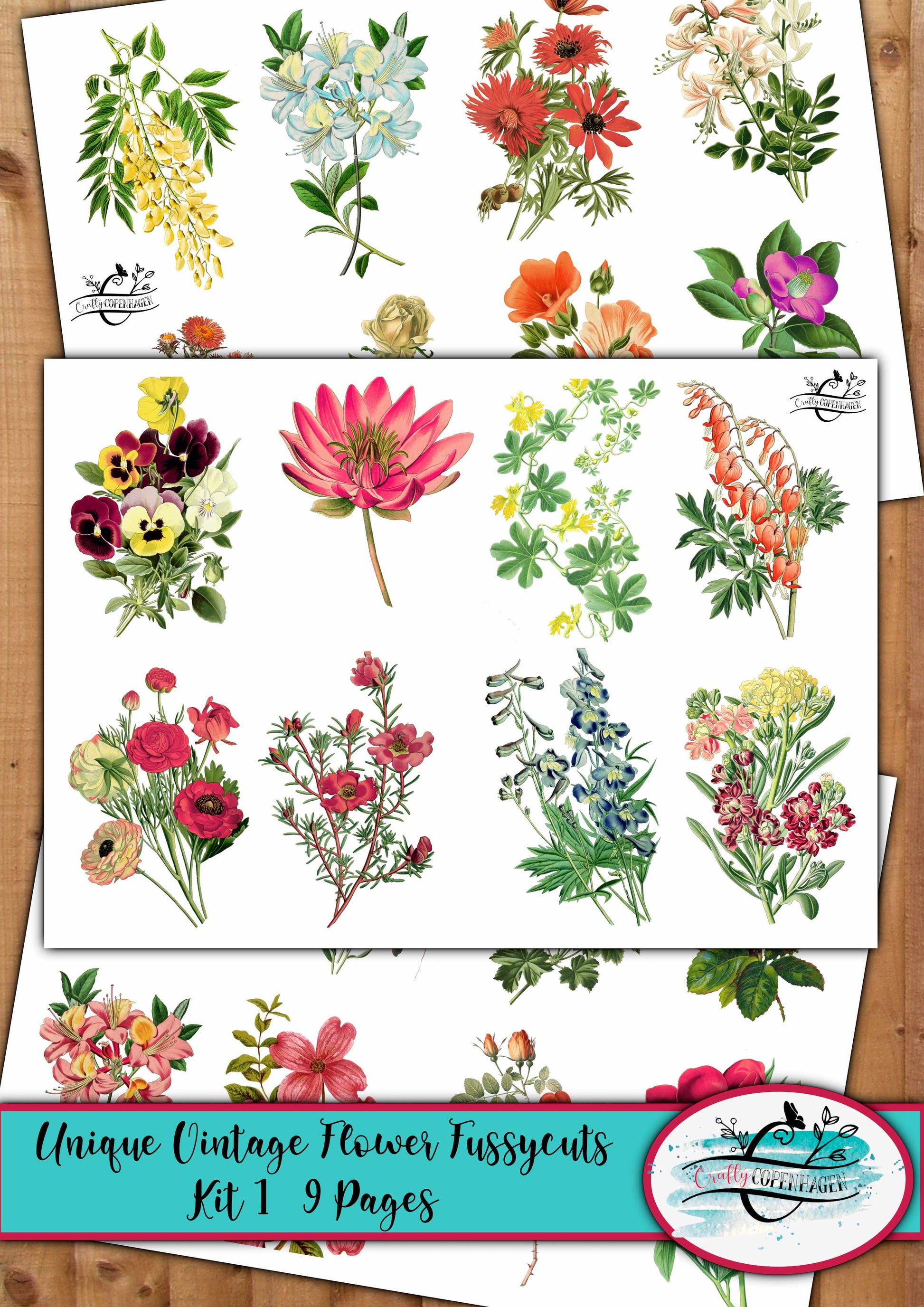 Pretty Floral Wallpapers Journal Kit 02 - 25 Pages Instant