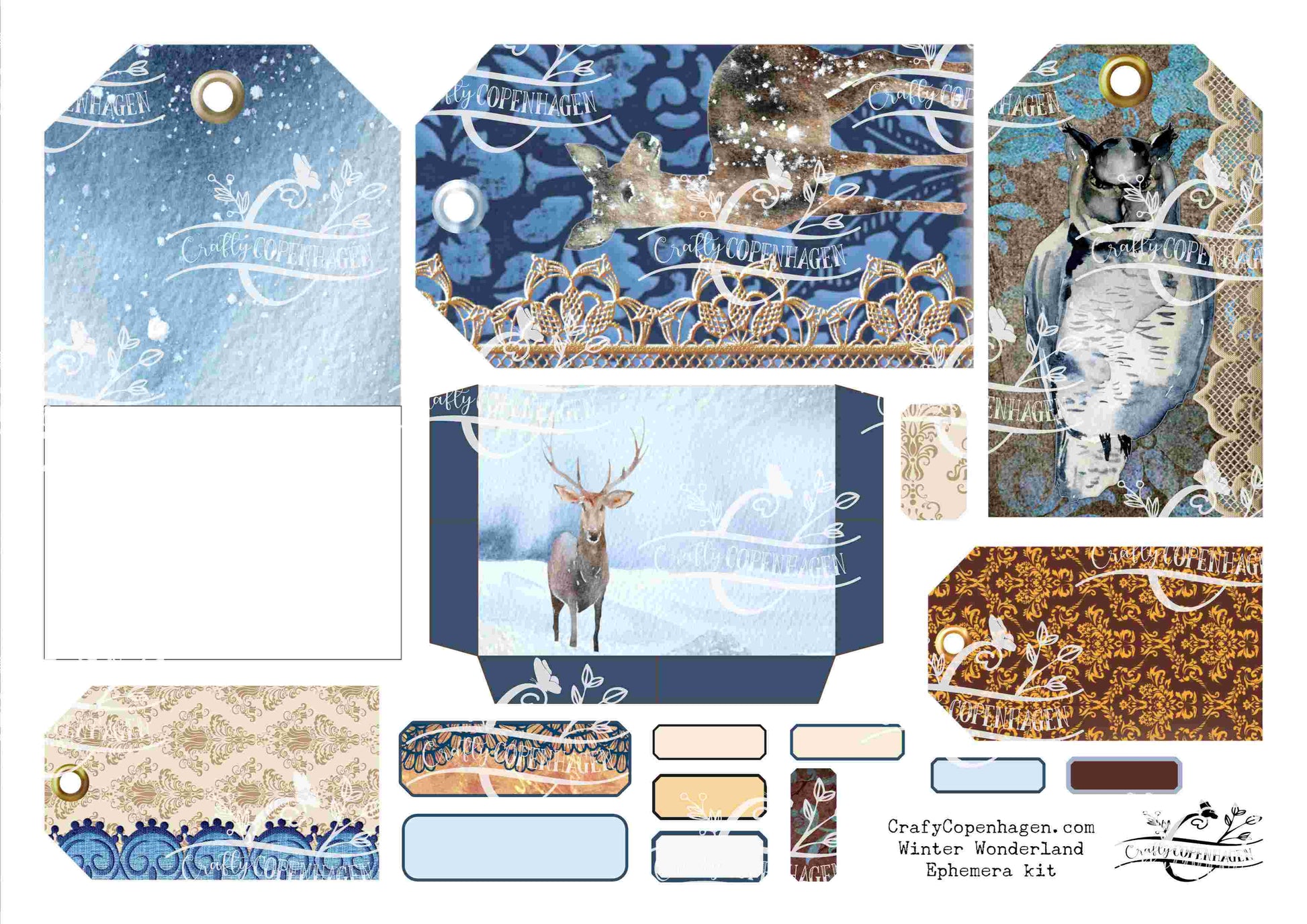 Whimsical Winter Scrapbook Paper: Winter Snowflake Pattern Ephemera Craft  Paper Pad For Scrapbooking, Mixed Media, Junk Journals & Paper Crafts;